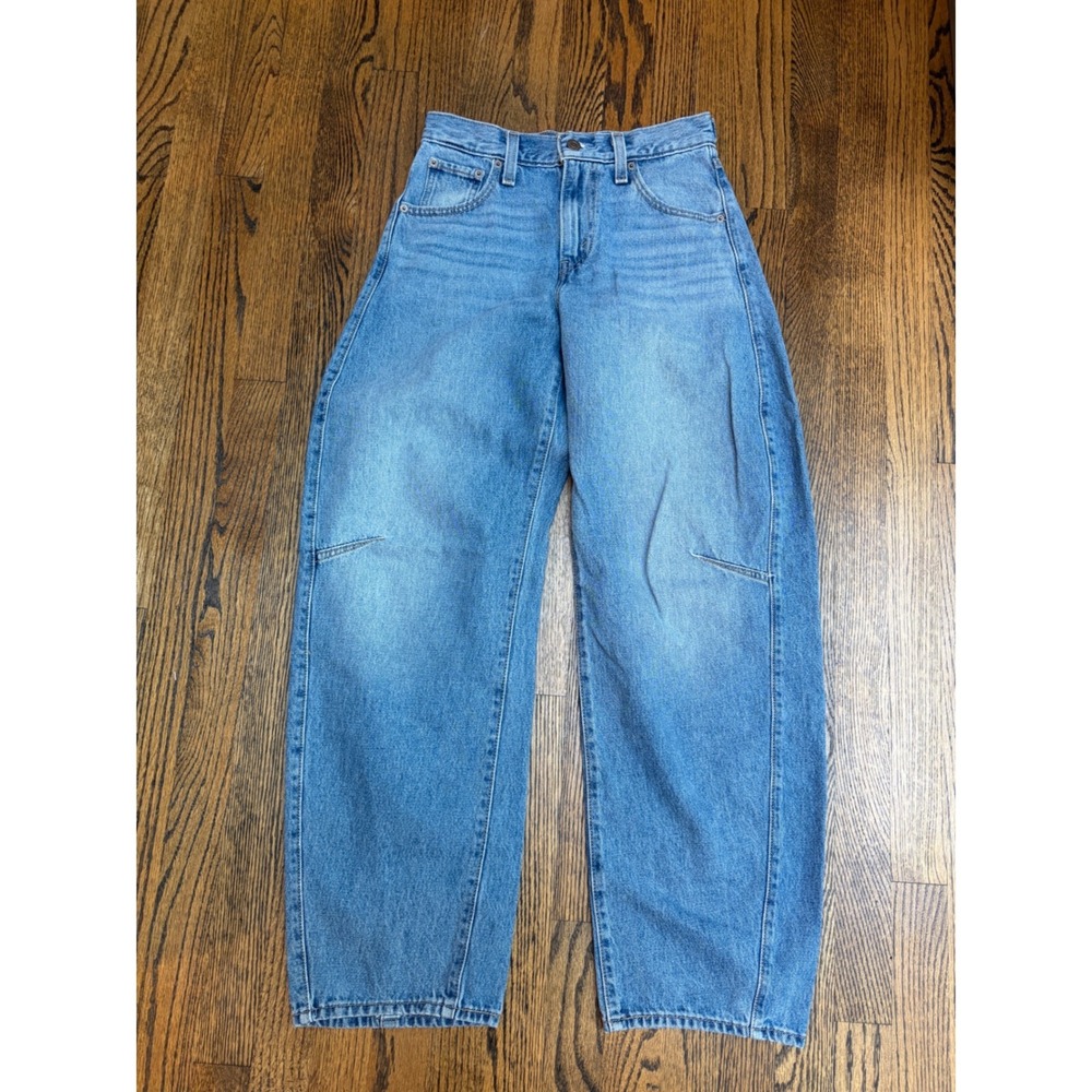 Levi's Cinch Barrel Jeans 25 Blue High Waist Wide Leg Gorpcore Minimalist